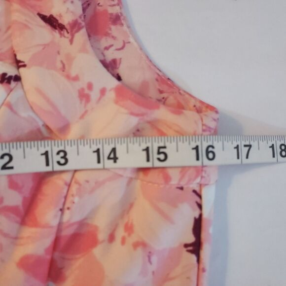 Danny and Nicole Dress Fit Flare Flowy Cutout Sleeveless Size 4P Floral Colorful - Picture 10 of 12